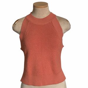 Wilfred Ribbed Knit Orange Tank Size M